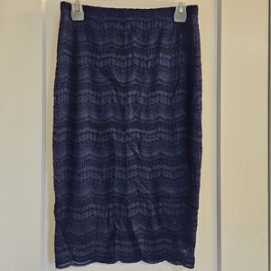 Navy Lace Skirt, size S
